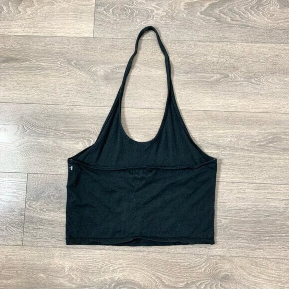 Anthropologie Sanctuary Essential Halter Top Knit Black Cropped Size L - Picture 14 of 15